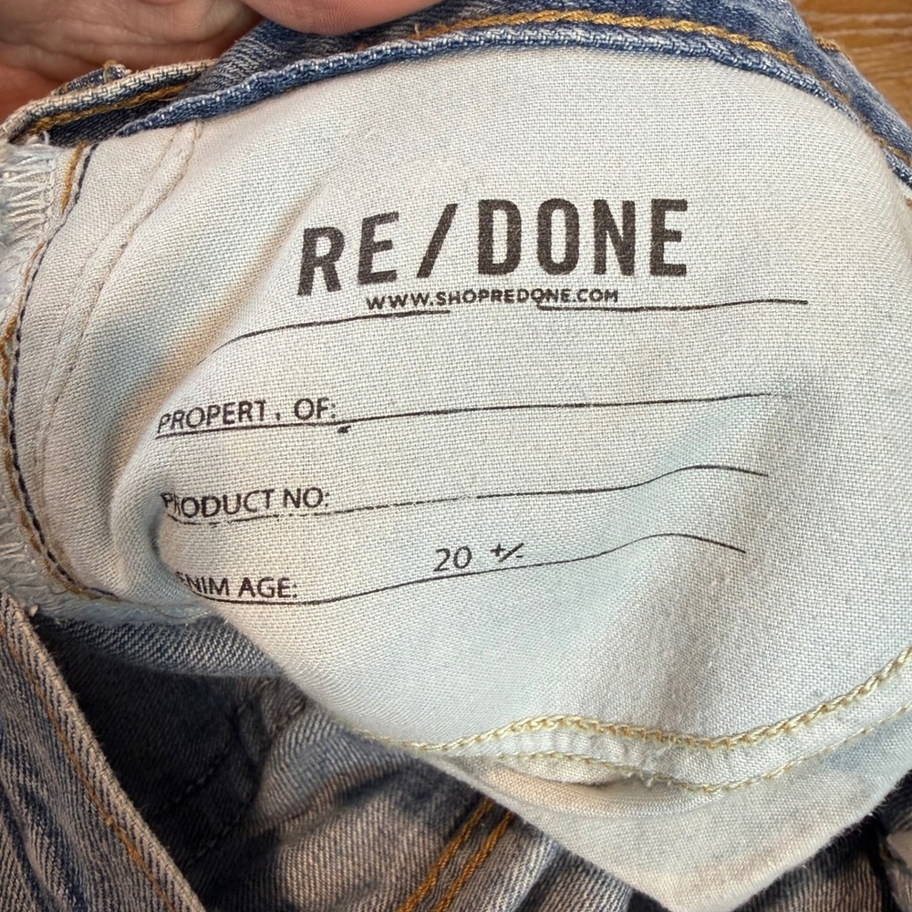 Re/Done Low Rise Bell Bottom Flare Jeans Lake Blue Size 10/30 - Picture 7 of 10
